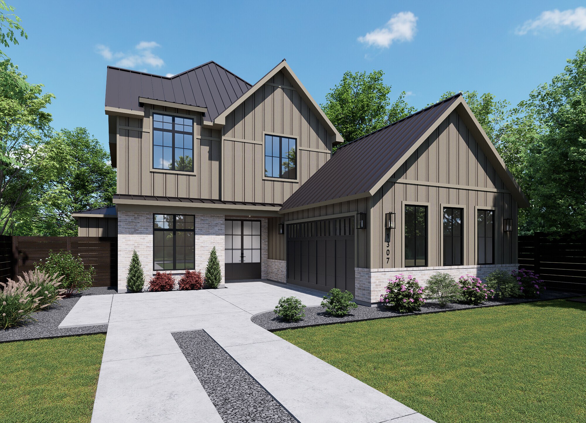 1307 W St Johns Ave — Front Elevation Rendering