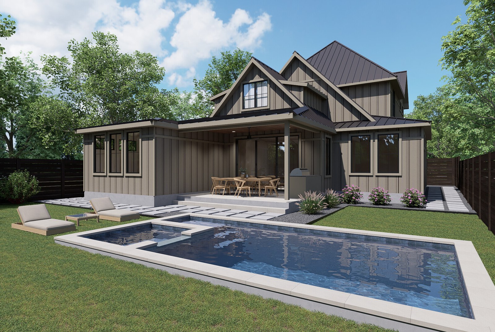 Rear elevation rendering
